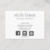 Carte De Visite Elégante couleur or rose (Dos)