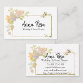 Carte De Visite *~* Elégante couleur or rose lavande (Devant / Derrière)