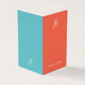 Carte De Visite Élégante couleur Professional Monogram Modèle (Extérieur)