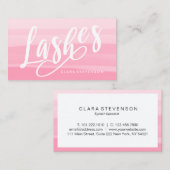 Carte De Visite Elégante couleur rose chiche pinceau coups de cils (Devant / Derrière)