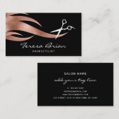 Carte De Visite Elégante coupe-cheveux rose d'or (Devant / Derrière)
