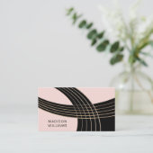 Carte De Visite Elégante Courbes géométriques Art Déco inspirées (Debout devant)