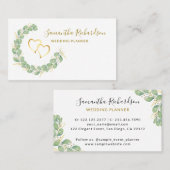 Carte De Visite Elégante couronne verte Eucalyptus (Devant / Derrière)