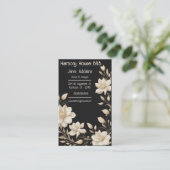 Carte De Visite Elégante Cream Floral Wreath B&B (Debout devant)