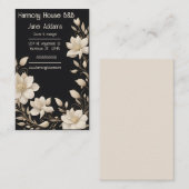 Carte De Visite Elégante Cream Floral Wreath B&B (Devant / Derrière)
