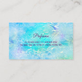 Carte De Visite Élégante crème de sirène violet turquoise monogram (Dos)