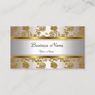 Carte De Visite Élégante crème dorée Classy Floral