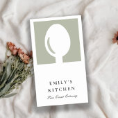 CARTE DE VISITE ÉLÉGANTE CUISINE EN CHEF À POUCE BLANC MINIMAL GRI