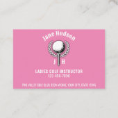 Carte De Visite Elégante Dames Golf Monogramme Design (Dos)