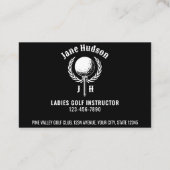 Carte De Visite Elégante Dames Golf Monogramme Design (Dos)