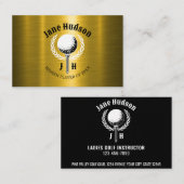 Carte De Visite Elégante Dames Golf Monogramme Design (Devant / Derrière)