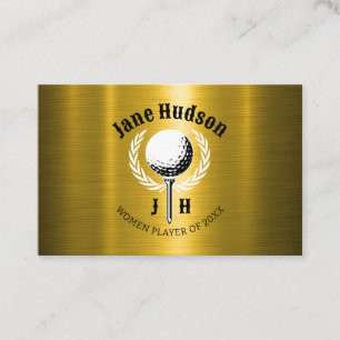Carte De Visite Elégante Dames Golf Monogramme Design