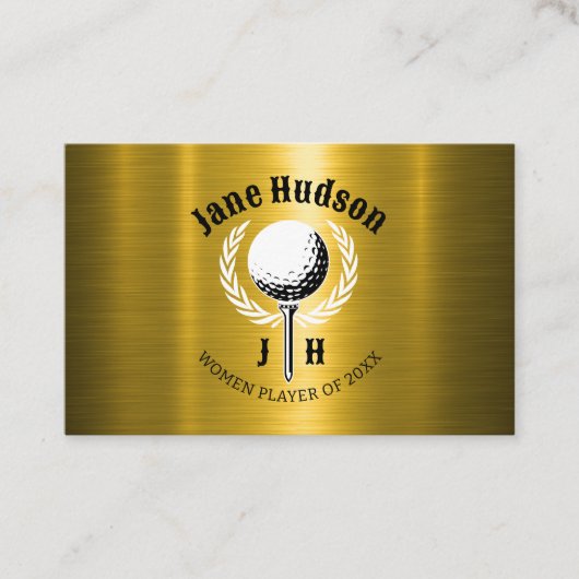 Carte De Visite Elégante Dames Golf Monogramme Design (Devant)