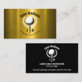 Carte De Visite Elégante Dames Golf Monogramme Design (Devant / Derrière)