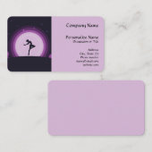 Carte De Visite Élégante Daneuse de Ballet Silhouette Surreal Moon (Devant / Derrière)