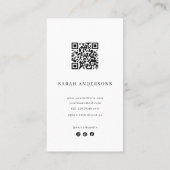 Carte de visite élégante de coiffeur avec QR Code (Dos)