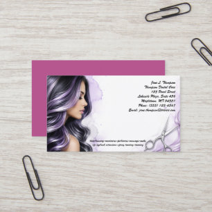 💜 Carte de visite élégante de salon de beauté vio