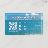 Carte de visite élégante de spa de plage avec code (Dos)