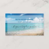 Carte de visite élégante de spa de plage avec code (Devant)
