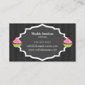 Carte De Visite Élégante décoration de boulangerie Cupcake (Dos)