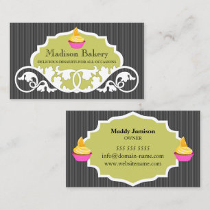 Carte De Visite Élégante décoration de boulangerie Cupcake