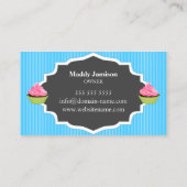 Carte De Visite Élégante décoration de boulangerie Cupcake (Dos)