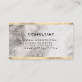 Carte De Visite Elégante décoration en marbre or (Dos)