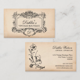 Carte De Visite Elégante décoration Vintage Boutique de mode