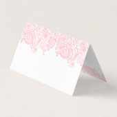 Carte De Visite Elégante dentelle de cachemire rose pastel (Dos)