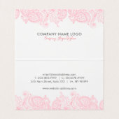 Carte De Visite Elégante dentelle de cachemire rose pastel (Intérieur déplié)