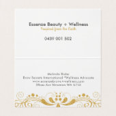 Carte De Visite Elégante dentelle Florale Or (Intérieur déplié)