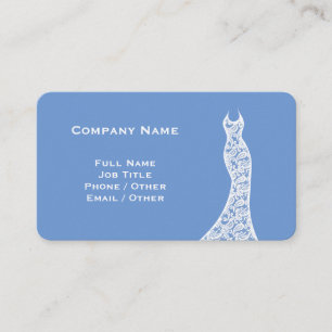 Carte De Visite Elégante dentelle Mariage robe cornflower bleu