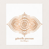 Carte De Visite Elégante dentelle Rose-or Paisley Mandala (Extérieur déplié)