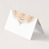 Carte De Visite Elégante dentelle Rose-or Paisley Mandala (Dos)