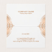 Carte De Visite Elégante dentelle Rose-or Paisley Mandala (Intérieur déplié)