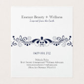 Carte De Visite Elégante dentelle Vintage bleu marine (Intérieur déplié)