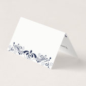 Carte De Visite Elégante dentelle Vintage bleu marine (Dos)