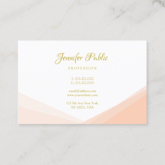 Carte De Visite Élégante écriture manuscrite Gold Script Modèle mo (Dos)