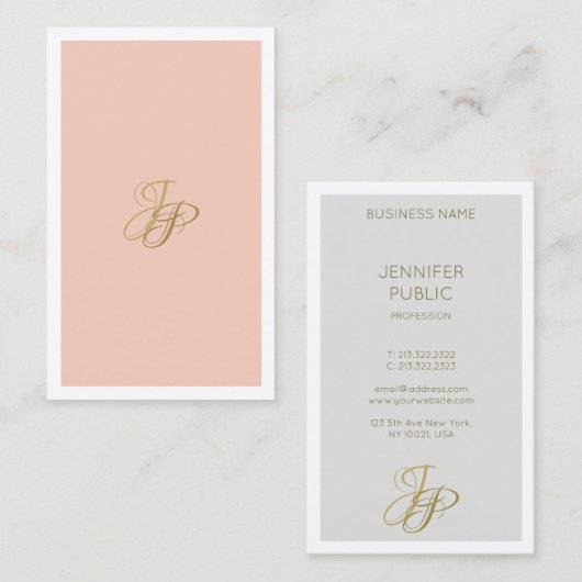 Carte De Visite Élégante écriture manuscrite Monogramme Modèle mod (Devant / Derrière)