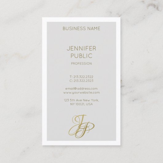 Carte De Visite Élégante écriture manuscrite Monogramme Modèle mod (Dos)