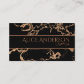 Carte de visite élégante en marbre doré de luxe po (Devant)