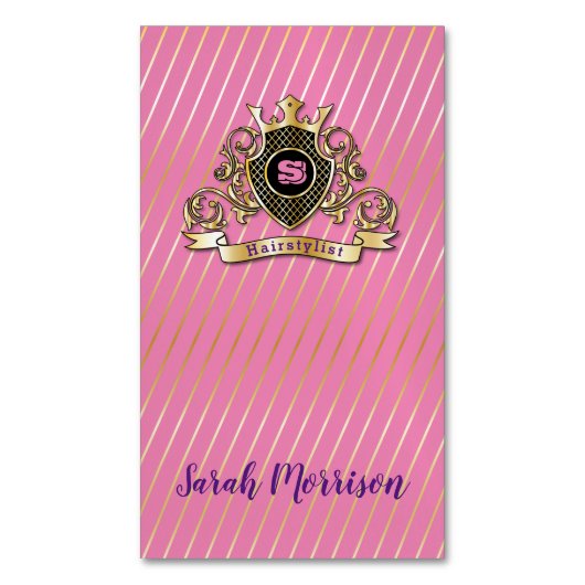 Carte de visite élégante en or monogramme (devant Vertical)