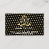 Carte de visite élégante en or monogramme (Dos)