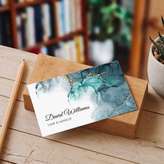 Carte De Visite Élégante encre d'alcool avec éléments de parties s