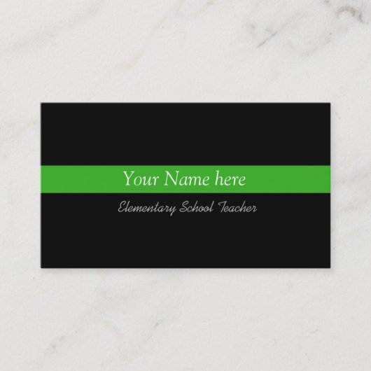 Carte De Visite Élégante entreprise professionnelle noire et verte (Devant)