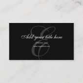Carte de visite élégante et chic à monogramme noir (Dos)