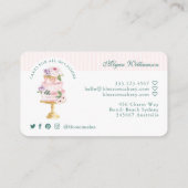 Carte De Visite Elégante et chic Aquarelle rose florale boulangeri (Dos)