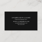 Carte De Visite Élégante et chic Black et Faux Gold Foil (Dos)