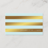 Carte De Visite Elégante et chic Mint et Faux Gold Foil (Devant)