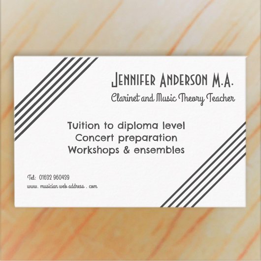 Carte de visite élégante et moderne pour professeu